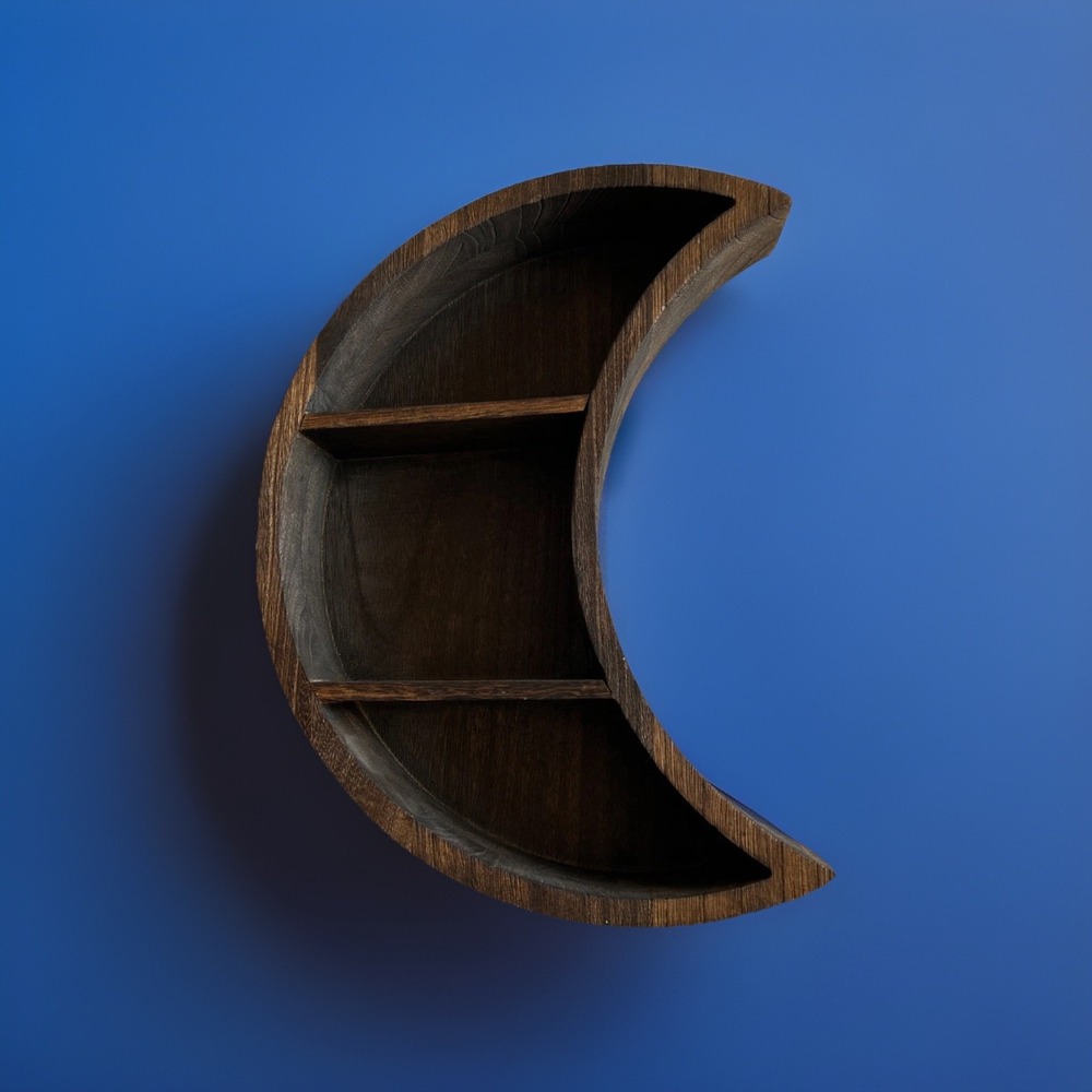 Moon Shelf Crescent Moon Wooden Floating Shelves Celestial